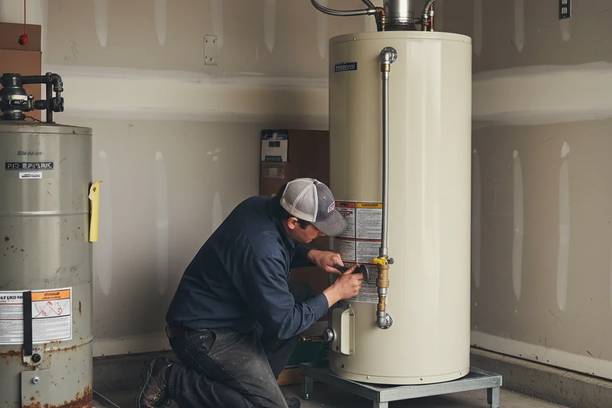 Water heater and shutoff valve replacement in Newsoms